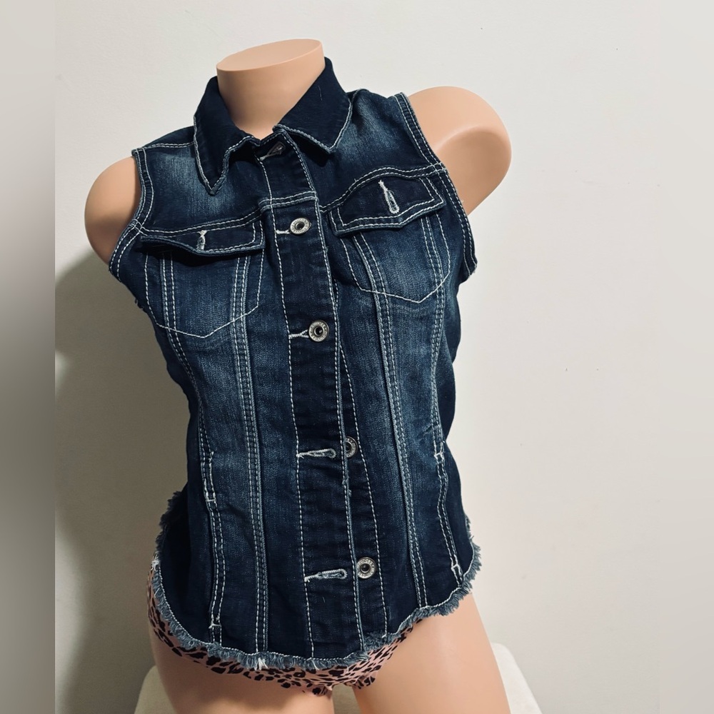 Maurices Dark Blue Denim Vest